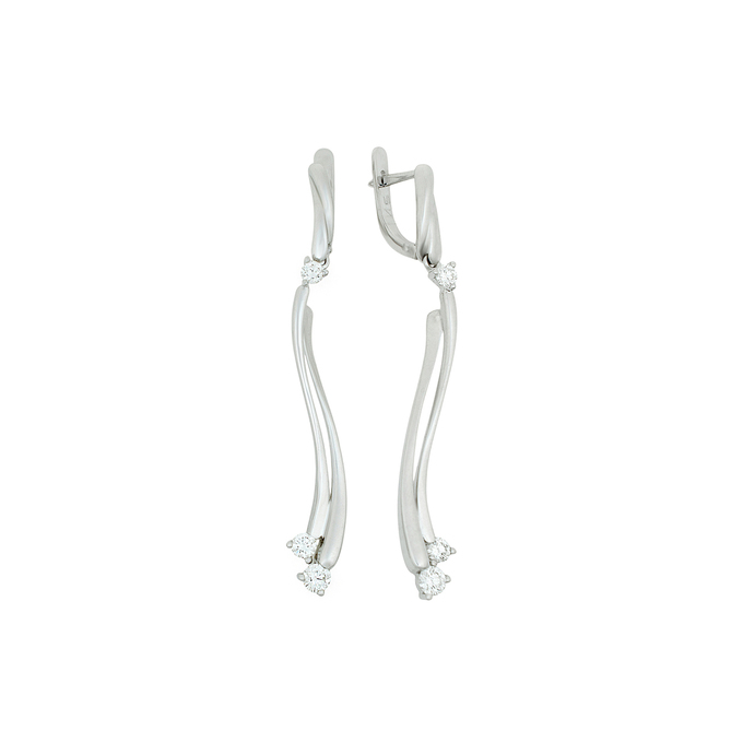 Серьги из золота 750 пробы c бриллиантами