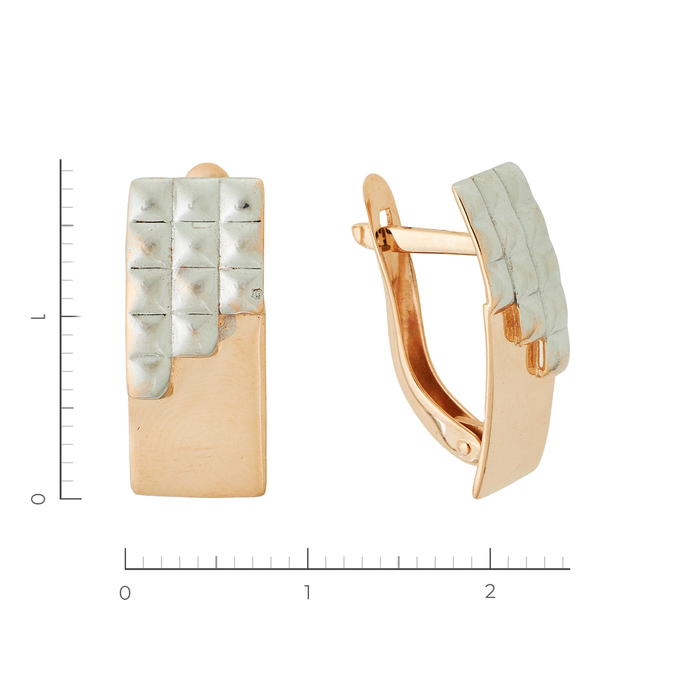 Серьги из комбинированного золота 585 пробы