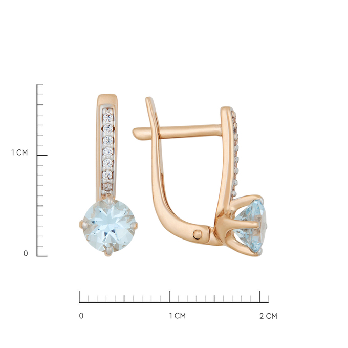 Серьги из золота 585 пробы c топазами и фианитами, К 0000 3131 за 23000