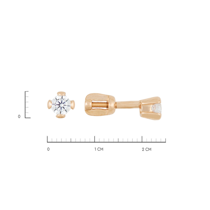 Серьги из золота 585 пробы c фианитами, Л 6002 3881 за 10400