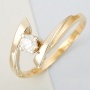 Кольцо из комбинированного золота 750 пробы c 1 бриллиантом Л57018649 фото 1