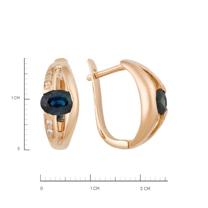 Серьги из золота 585 пробы с сапфирами и бриллиантами, Л 0910 8750 за 57900