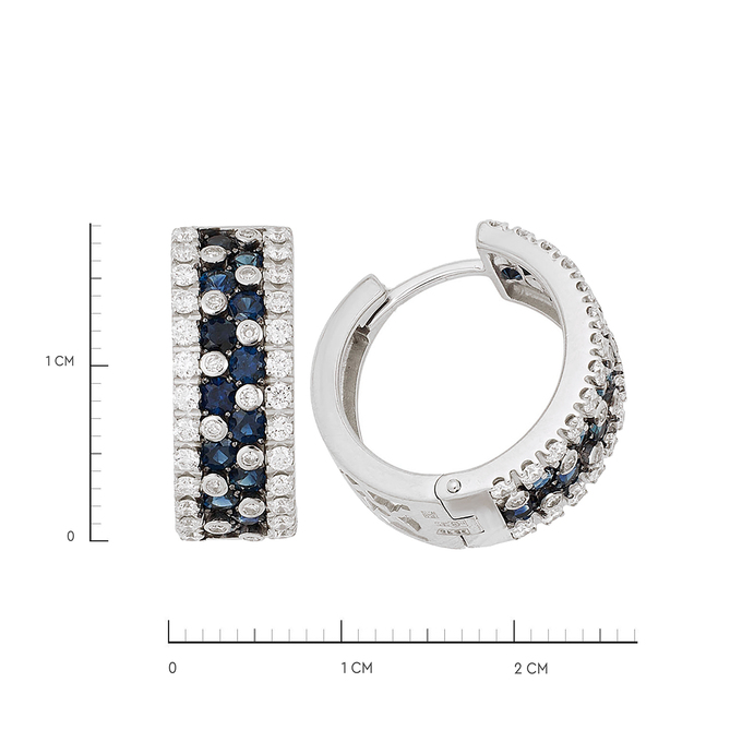 Серьги из золота 585 пробы с сапфирами и бриллиантами, Ц О007 2250 за 115000