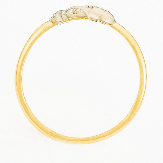 Кольцо из комбинированного золота 750 пробы c 5 бриллиантами, Л41059057 за 13455