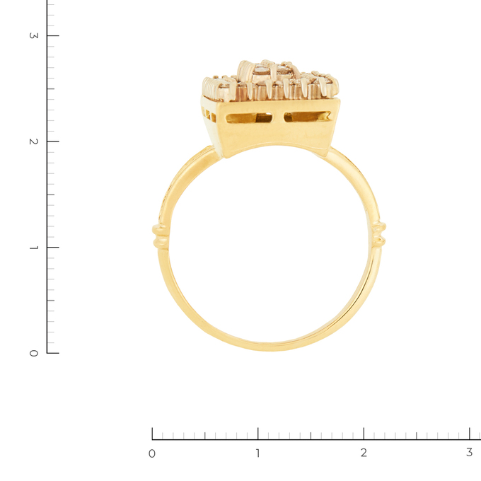 Кольцо из комбинированного золота 750 пробы c 36 бриллиантами, Л 6102 1689 за 129900