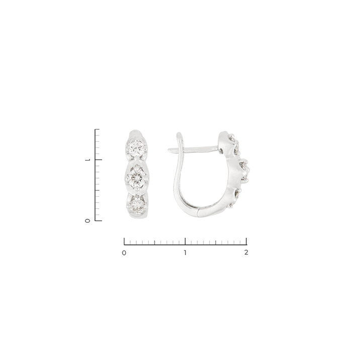 Серьги из золота 585 пробы c 6 бриллиантами