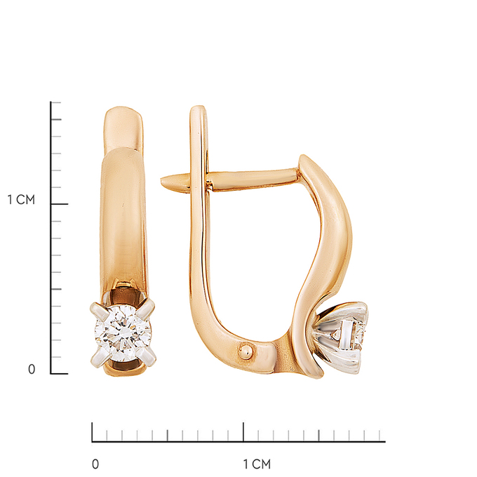 Серьги из золота 585 пробы c бриллиантами, Л 2010 9432 за 65440