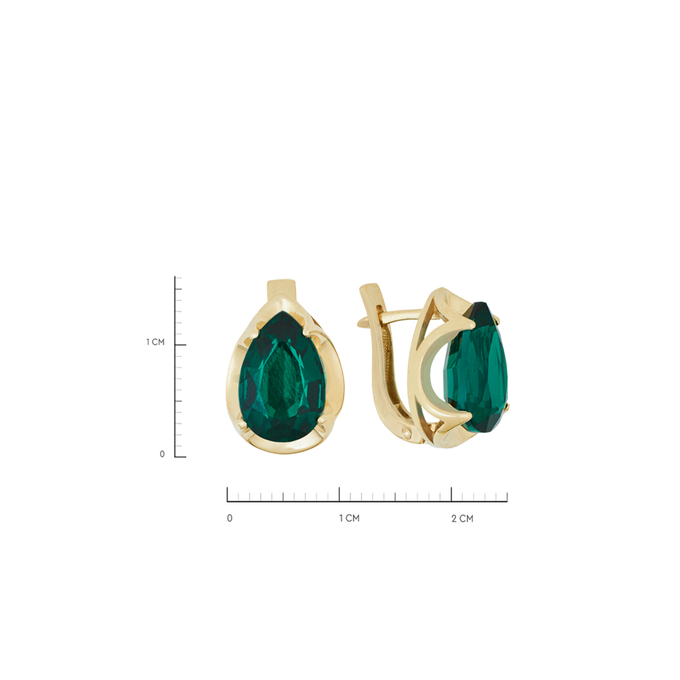 Серьги из золота 585 пробы c синт. изумрудами, Л 2212 1049 за 47040