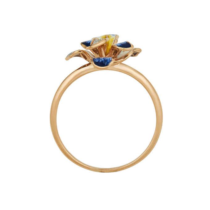 Кольцо из золота 585 пробы c бриллиантами и эмалью, Л 3208 6505 за 19530