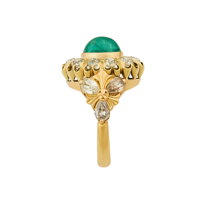 Кольцо из золота 750 пробы c изумрудом и бриллиантами, Л 2812 4995 за 300000