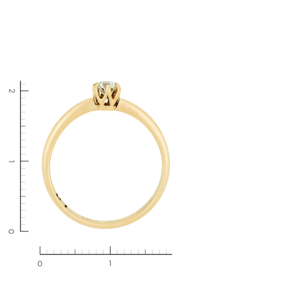 Кольцо из желтого золота 585 пробы c 1 бриллиантом, Л62013479 за 28000
