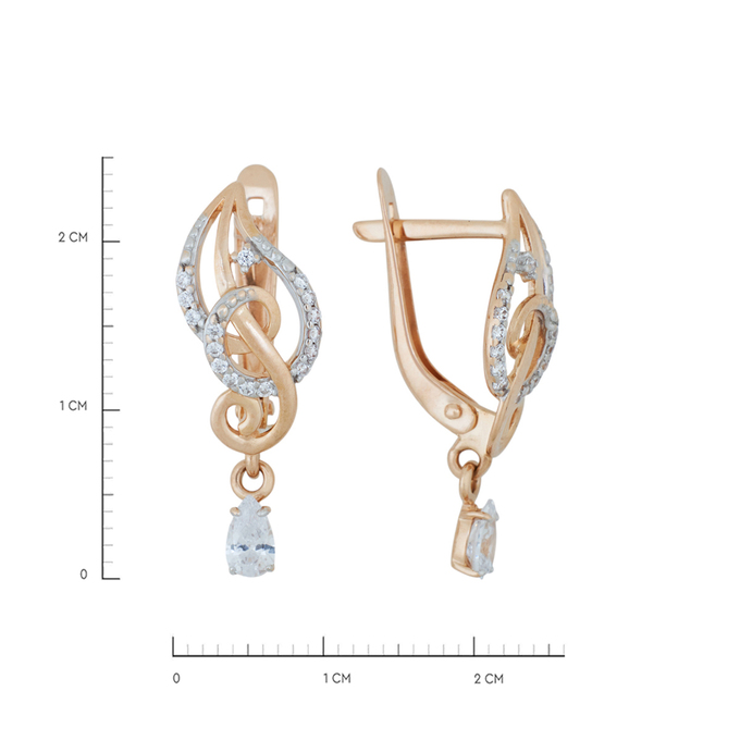 Серьги из золота 585 пробы c фианитами, Л 2410 5373 за 21600