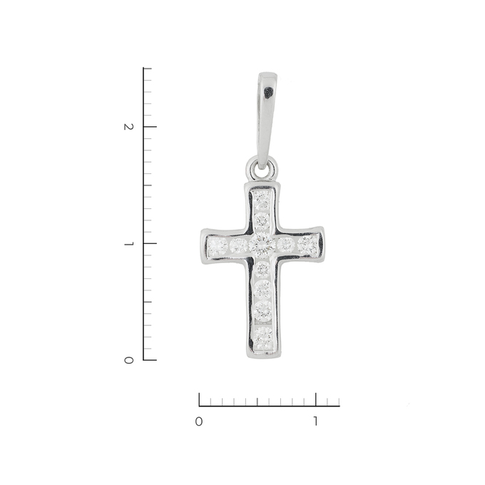 Подвеска из белого золота 585 пробы c 11 бриллиантами