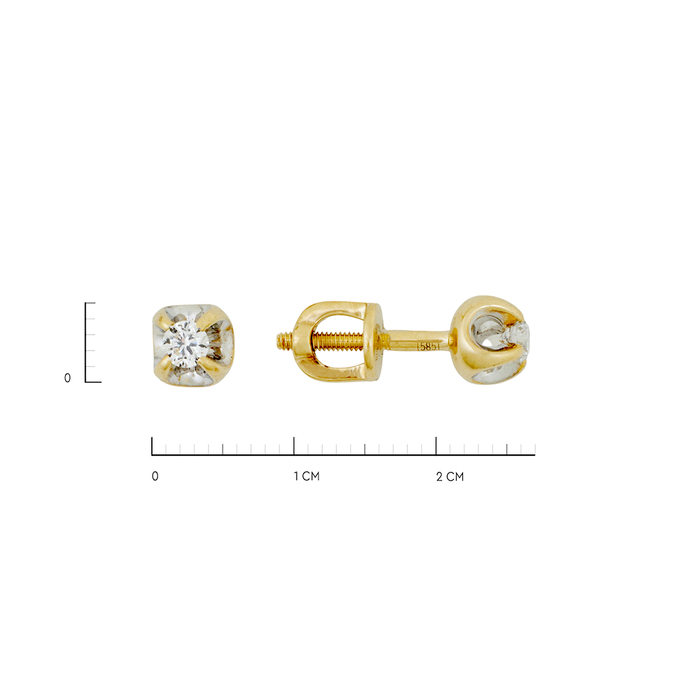 Серьги из золота 585 пробы c бриллиантами, Л 4507 8267 за 22800