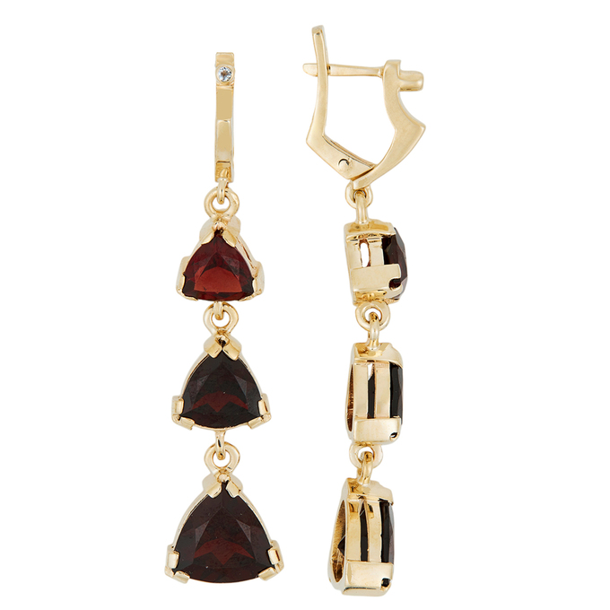 Серьги из золота 585 пробы c гранатами, Л 2412 6924 за 122000
