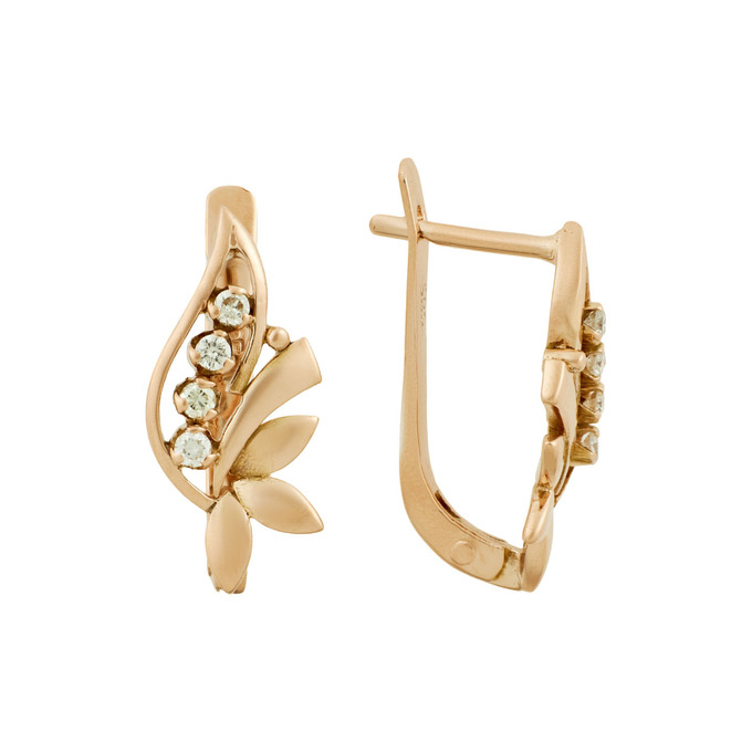 Серьги из золота 585 пробы c бриллиантами, Ц О007 2274 за 37920