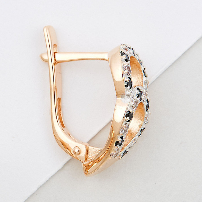 Серьги из золота 585 пробы c фианитами