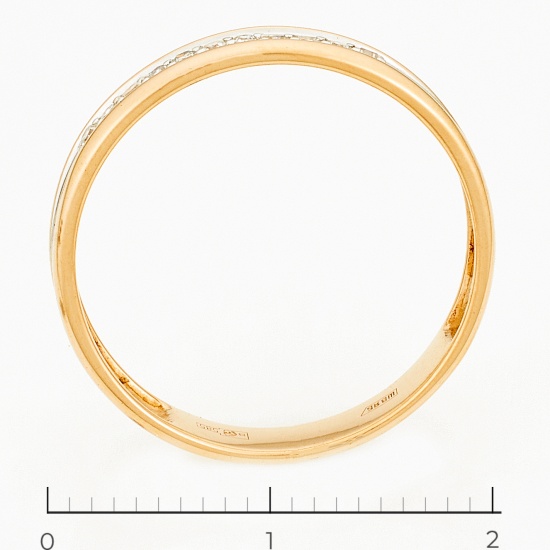 Кольцо обручальное из комбинированного золота 585 пробы c 11 бриллиантами, Л05136414 за 14350