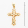 Крестик из комбинированного золота 585 пробы c 6 бриллиантами Л24084333 фото 2