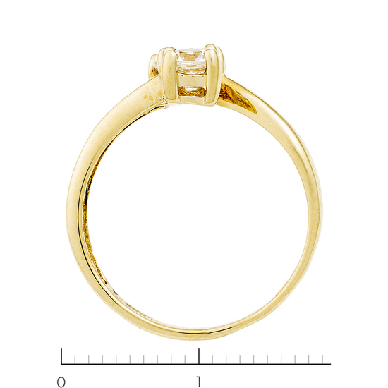 Кольцо из желтого золота 585 пробы c фианитами, Л28089292 за 10800