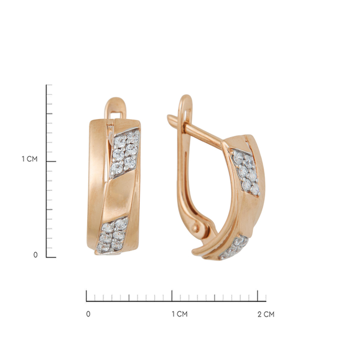 Серьги из золота 585 пробы c фианитами, Л 4306 4193 за 21040