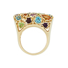 Кольцо из золота 585 пробы c гранатами, топазами, хризолитами, цитринами, аметистами и цветным сапфиром