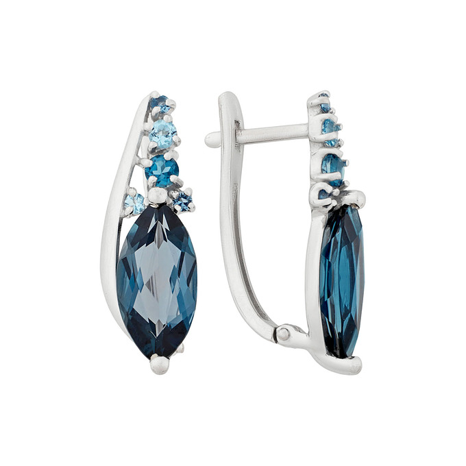 Серьги из золота 585 пробы c топазами Лондон и топазами, Ц О007 2588 за 41200