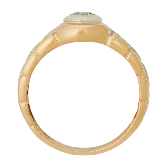 Кольцо из комбинированного золота 585 пробы c 1 бриллиантом, Л24140790 за 55120