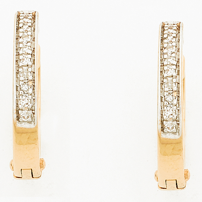 Серьги из золота 585 пробы c 20 бриллиантами
