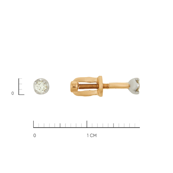 Серьги из золота 585 пробы c бриллиантами, Л 4710 7228 за 17440