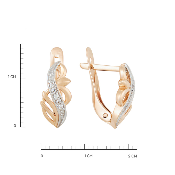 Серьги из золота 585 пробы c фианитами, Л 3705 5195 за 15280