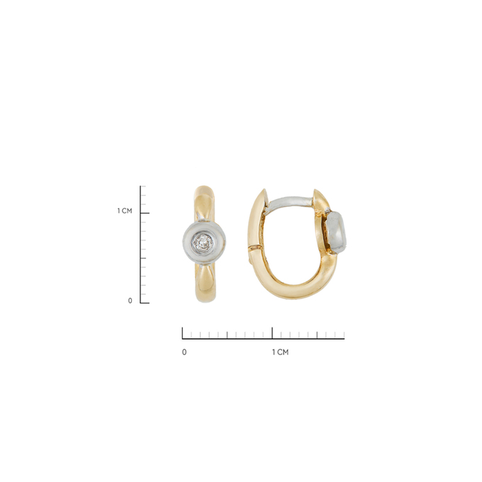 Серьги из золота 585 пробы c 2 бриллиантами, Л 4507 7790 за 27120