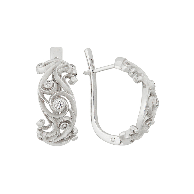 Серьги из золота 585 пробы c бриллиантами, Ц О007 2931 за 73000