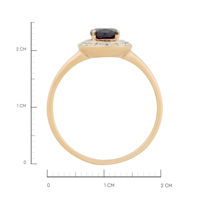 Кольцо из золота 585 пробы c бриллиантами и синтетическим сапфиром, Л 2812 3394 за 22000