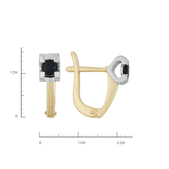 Серьги из золота 585 пробы c сапфирами, Ц О007 1046 за 54400