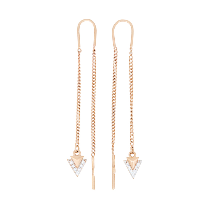 Серьги из золота 585 пробы c фианитами