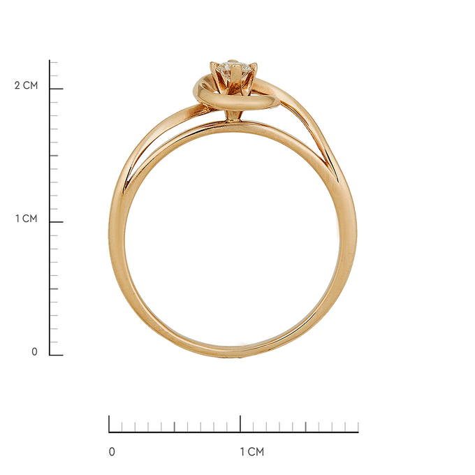 Кольцо из золота 585 пробы c бриллиантом, Л 4103 4921 за 46400
