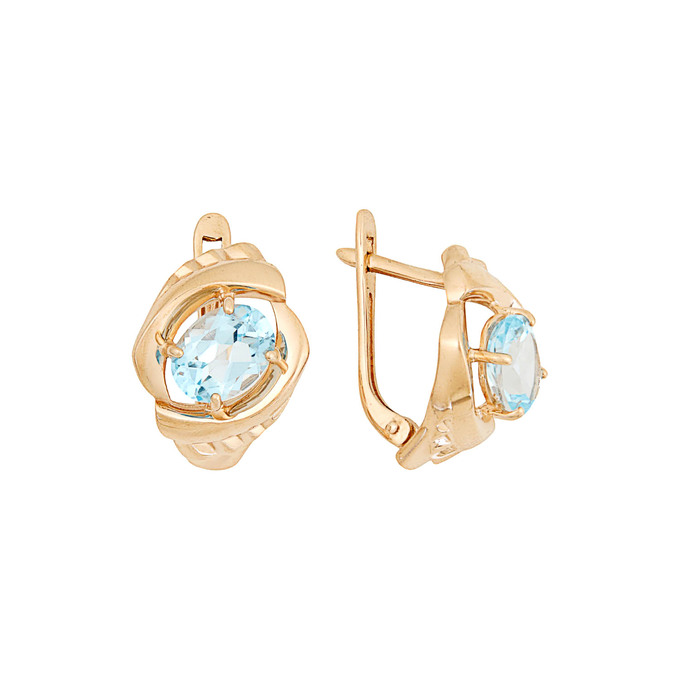 Серьги из золота 585 пробы с топазами, Л 4608 7585 за 45800