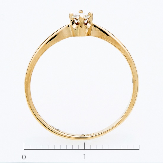 Кольцо из красного золота 585 пробы c 1 бриллиантом, Л16099667 за 12250