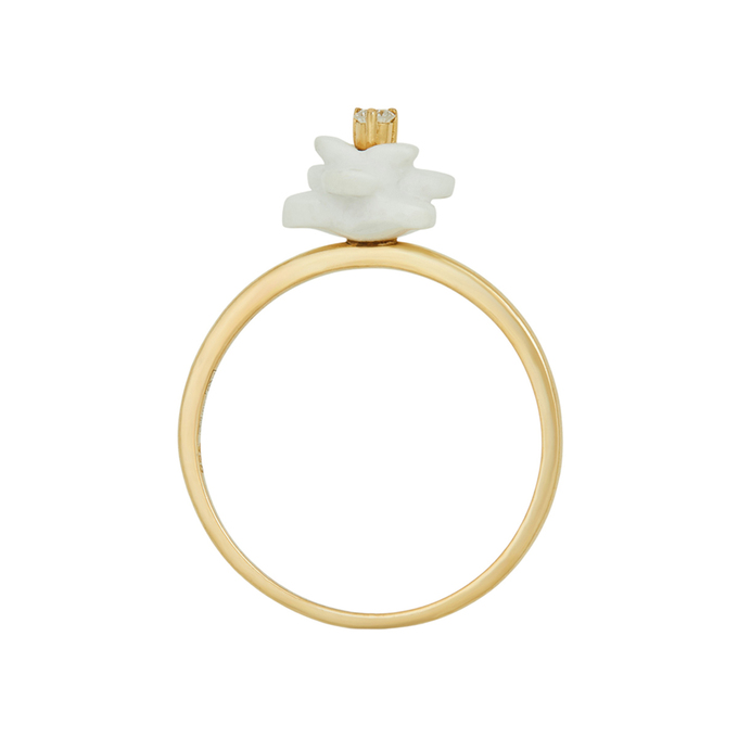 Кольцо из золота 750 пробы c бриллиантом и керамикой, Л 2213 0649 за 22320