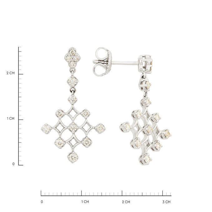 Серьги из золота 750 пробы c бриллиантами, Л 2010 7035 за 54200