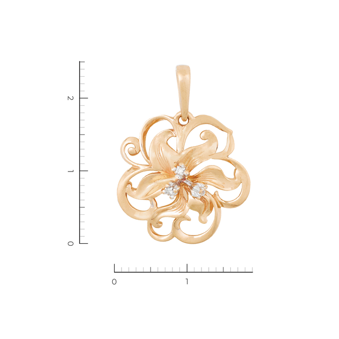 Подвеска из золота 585 пробы c 3 бриллиантами, Л 2809 8056 за 18320