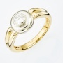 Кольцо из комбинированного золота 750 пробы c 1 бриллиантом 130333 фото 1