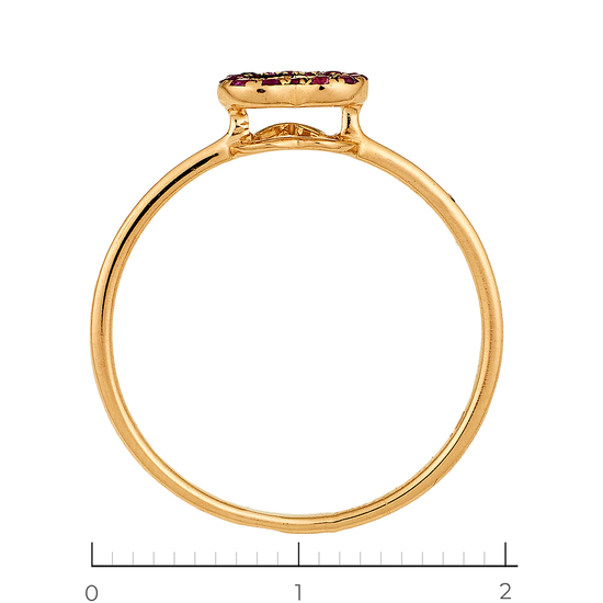 Кольцо из красного золота 585 пробы c 15 рубинами, Л54051563 за 7800