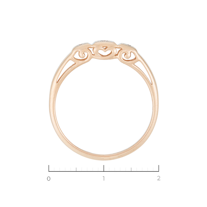 Кольцо из золота 585 пробы c 3 бриллиантами, Л 6001 2003 за 15050