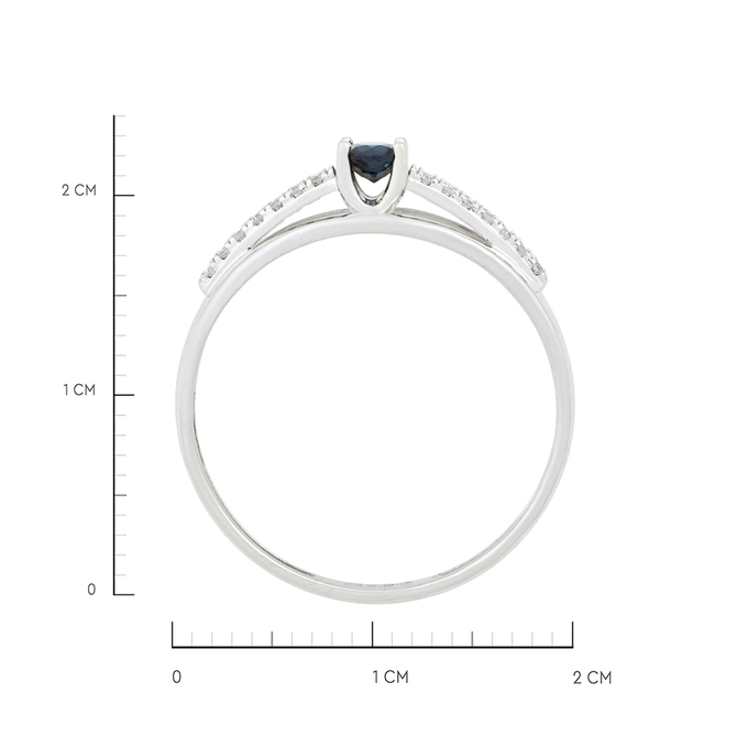 Кольцо из золота 585 пробы c сапфиром и бриллиантами, Л 0515 3869 за 23920