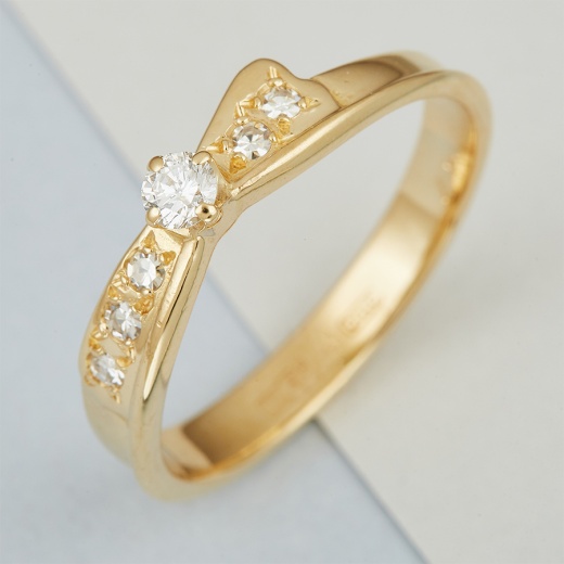 Кольцо из комбинированного золота 750 пробы c 6 бриллиантами Л28056225 фото 1