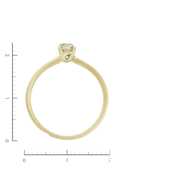 Кольцо из желтого золота 585 пробы c 1 бриллиантом, Л24040255 за 19740