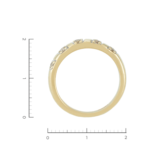 Кольцо из желтого золота 585 пробы c 10 бриллиантами, Л41052202 за 32940