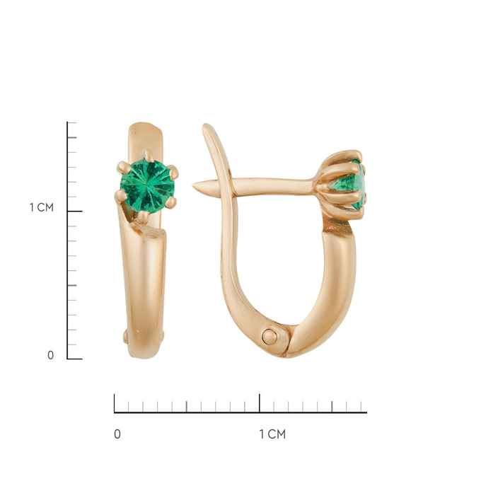 Серьги из золота 585 пробы c изумрудами, Л 7503 0090 за 37600